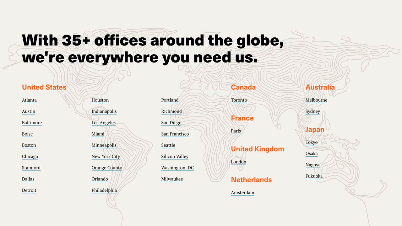 Find work with Aquent in over 35 offices around the globe.